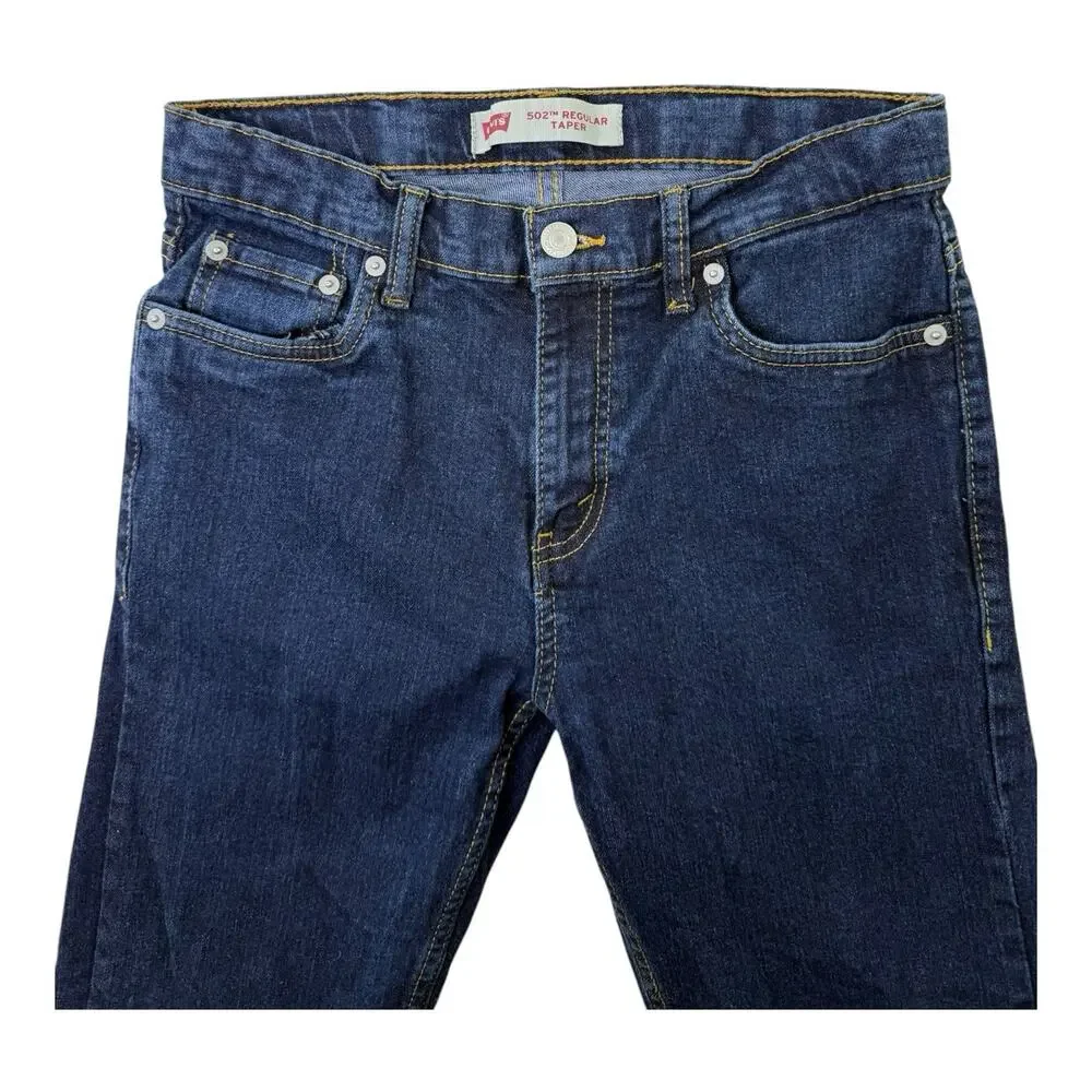 Levis 502 Boys Denim Jeans Sz 16 Reg 28 x 30